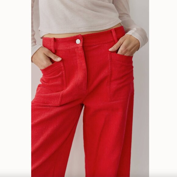 Mod Ref All:Row The Nadya Red Corduroy Pants S - Picture 2 of 8